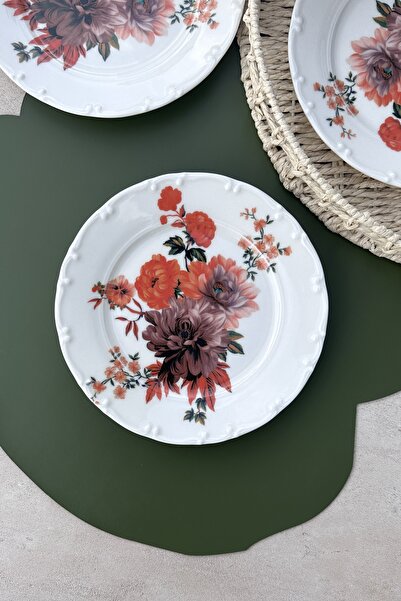 porselenden red carnation set of 6 porcelain daily colorful cake plates for 6 people 19 cm