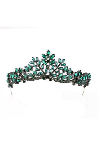 Hayalperest boncuk Women's Henna Wedding Crown Crystal Stone Bridal Crown Princess Crown Bachelorette Party Crown Green