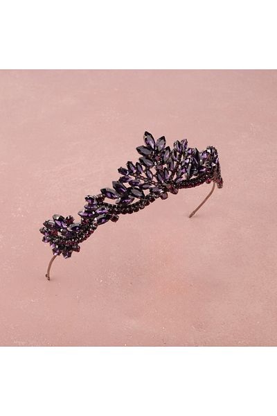 Hayalperest boncuk Women's Henna Wedding Crown Crystal Stone Bridal Crown Princess Crown Bachelorette Party Crown Purple