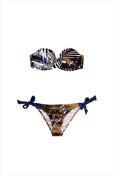 AYYILDIZ 1564 Brown Strapless Bikini Set