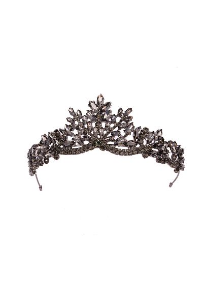 Hayalperest boncuk Women's Henna Wedding Crown Crystal Stone Bridal Crown Princess Crown Bachelorette Party Crown Anthracite