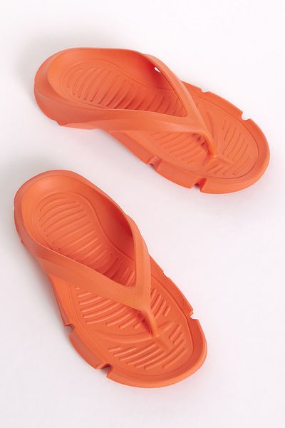 Tonny Black Women's Orange Thick Soled Flip Flop Eva Slippers