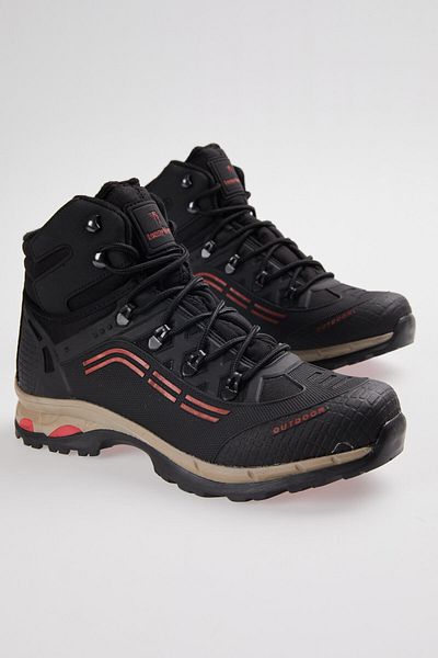 Tonny Black Cizme de trekking unisex negre roșii Tb1821