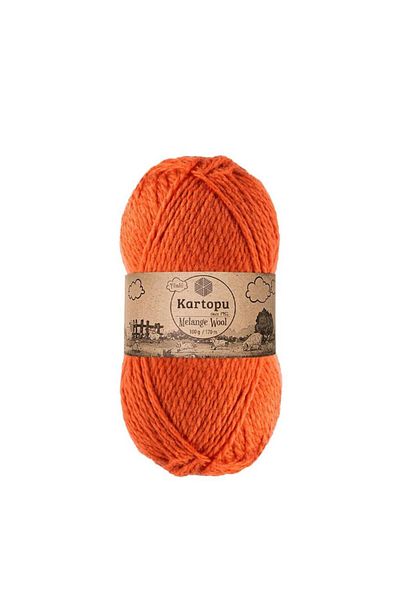 Kartopu Melange Wool K1210 Orange Hand Knitting Yarn