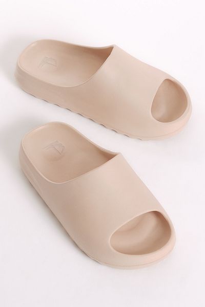 Tonny Black Papuci Eva unisex crem, cu potrivire confortabilă, model plat, cu față deschisă