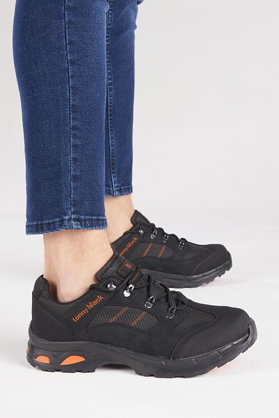 Tonny Black Ανδρικά παπούτσια Trekking σε μαύρο πορτοκαλί V1030