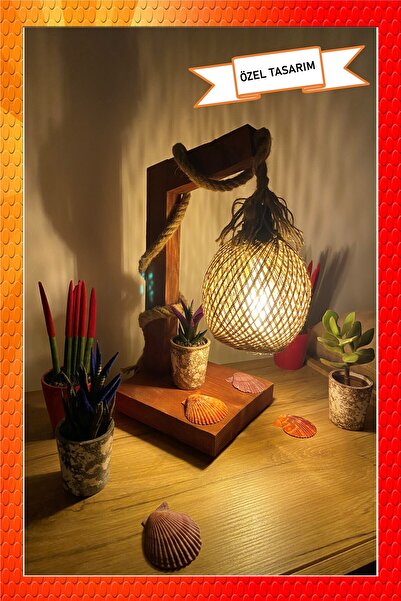 Naturel Lighting ABAJUR DOĞAL AHŞAP AYDINLATMA SİMİRNA SERİSİ KÜRE KOMODİN