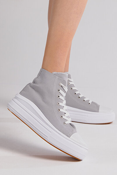 Tonny Black Women's Gray Comfortable Thick Soled Long Sports Shoes