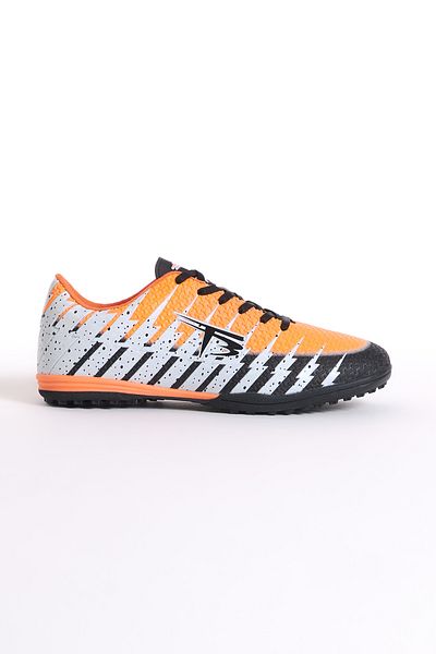 Tonny Black Unisex Black Patterned Lace-Up Astroturf Shoes