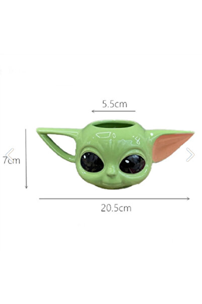 Zeynelyerebasan 300ml Sevimli 3d Baby Yoda Seramik Özel Kupa Bardak Baby Anah...