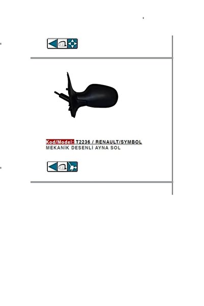 RENAULT SYMBOL CLİO 2 1998-2006 SOL MANUEL AYNA T2234