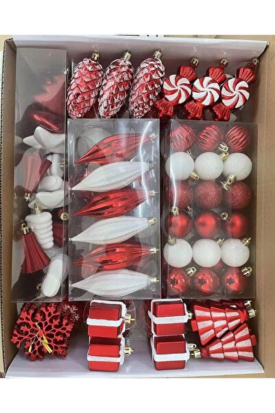 ritz OLEEP 100Pcs Christmas Ornaments for Christmas Tree Decoration - Red White