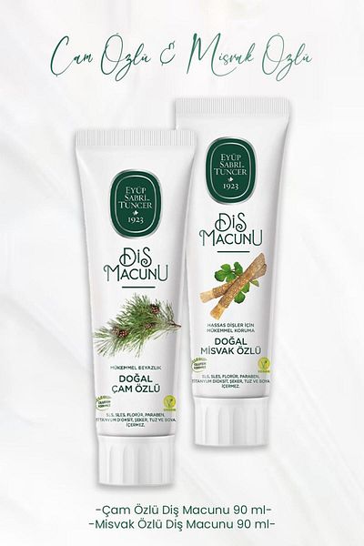Eyüp Sabri Tuncer Toothpaste Pine Extract 90 ml and Miswak Extract 90 ml