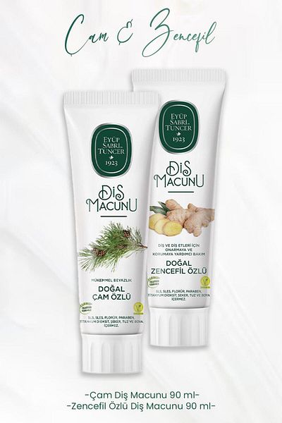 Eyüp Sabri Tuncer Toothpaste with Pine Extract 90 ml and Ginger Extract 90 ml