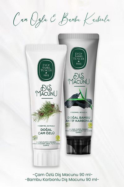 Eyüp Sabri Tuncer Toothpaste Pine Extract 90 ml and Bamboo Carbon 90 ml