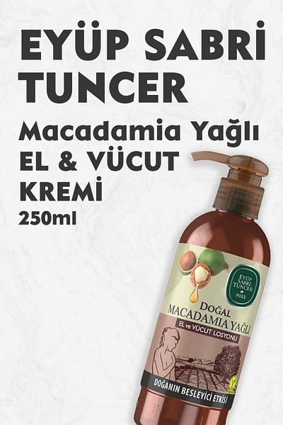 Eyüp Sabri Tuncer 250 ml Natural Macadamia Oil Hand and Body Lotion