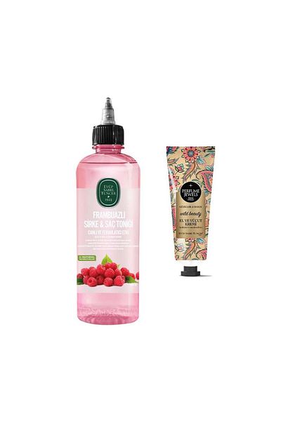 Eyüp Sabri Tuncer Raspberry Vinegar & Hair Tonic 500 ml and Perfume Jewels Wild Beauty Hand Cream 50 ml