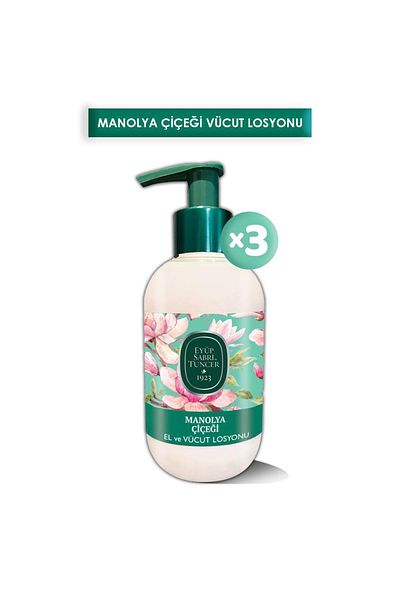 Eyüp Sabri Tuncer Magnolia Flower Patterned Hand and Body Lotion - 280ml x 3