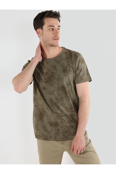 Colin's Green Regular Fit Men's Short Sleeve Printed T-Shirt