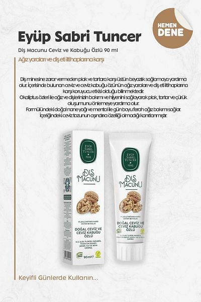 Eyüp Sabri Tuncer Toothpaste with Walnut and Shell Extract 90 ml