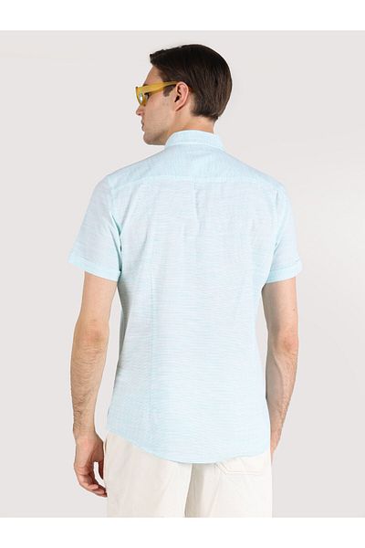 Colin's Ανδρικό κοντομάνικο πουκάμισο Green Slim Fit