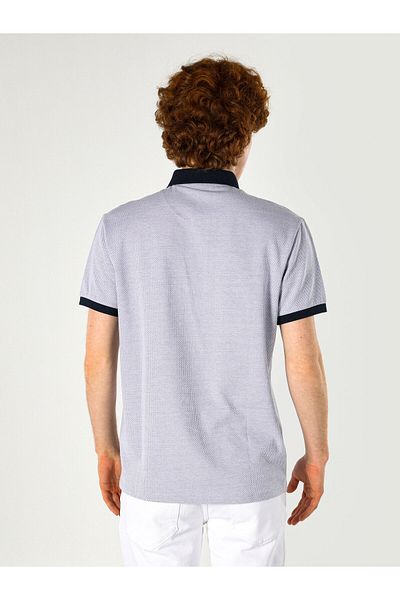 Colin's Men's Gray Polo Neck Printed Short Sleeve T-Shirt - Regular Fit