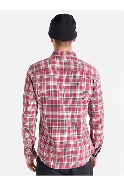 Colin's Cămașă cu mânecă lungă pentru bărbați roșu Claret - Slim Fit, cu buzunar în carouri