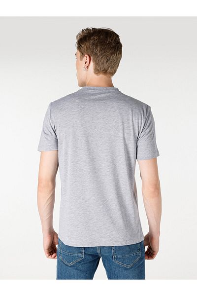 Colin's Regular Fit Crew Neck Printed Gray Men's Short Sleeve T-Shirt