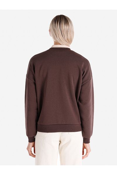 Colin's Brown Regular Fit Printed Women's Sweatshirt