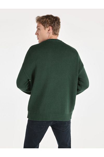 Colin's Pulover pentru bărbați, verde, cu croiala obișnuită, cu imprimeu