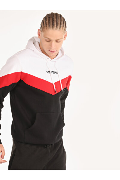 Colin's Regular Fit Baskılı Kapüşonlu Siyah Erkek Sweatshirt