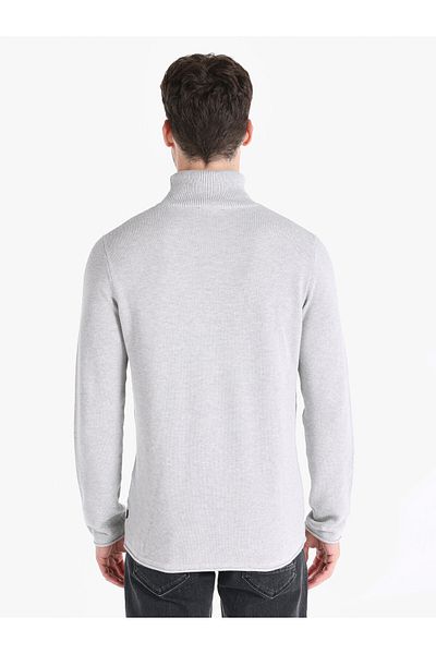 Colin's Gray Regular Fit Turtle Neck Men's Sweater