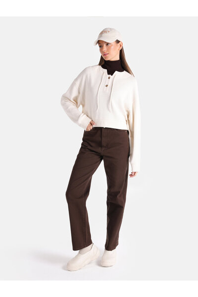 Colin's Γυναικείο μακρυμάνικο μπλουζάκι Ecru Regular Fit - Κολάρο με κουμπιά