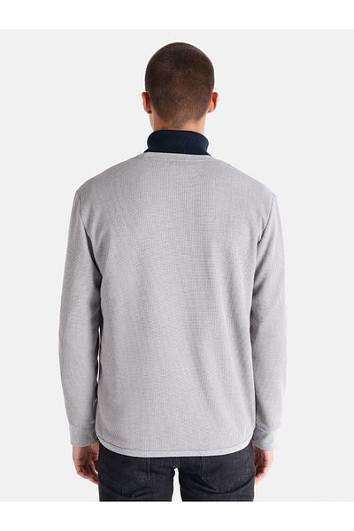 Colin's Regular Fit Crew Neck Printed Gray Men's Long Sleeve T-Shirt