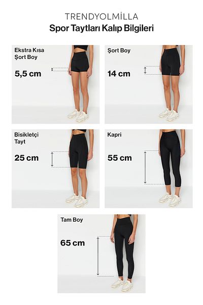 Trendyol Collection Schwarze nahtlose/nahtlose gerippte Biker-/Radfahrer-/kurze gestrickte Sport-Leggings TWOSS21TA0013