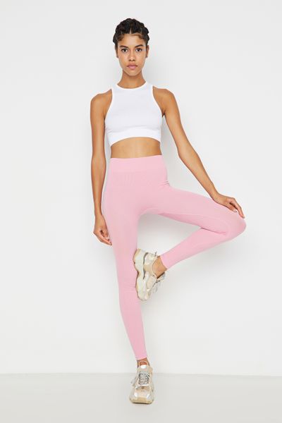Champion Leggings - Pink - Normal Waist - Trendyol
