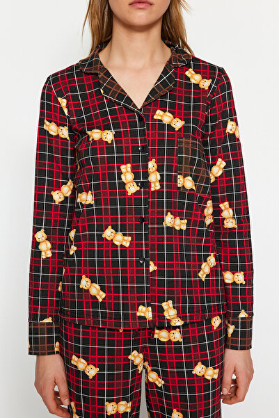 Kolekcia Trendyol Súprava pyžama zo 100 % bavlny s kockovanou košeľou a nohavicami - Thmaw24Pt00104