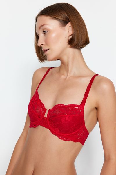 Anıl Women's Velvet Bra Slip Set Claret Red 4805 - Trendyol