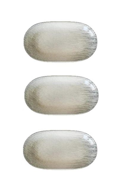 İkram Dünyası Brezza 14 cm Oval Boat Breakfast, Seasoning, Snack Bowl Plate Set of 3