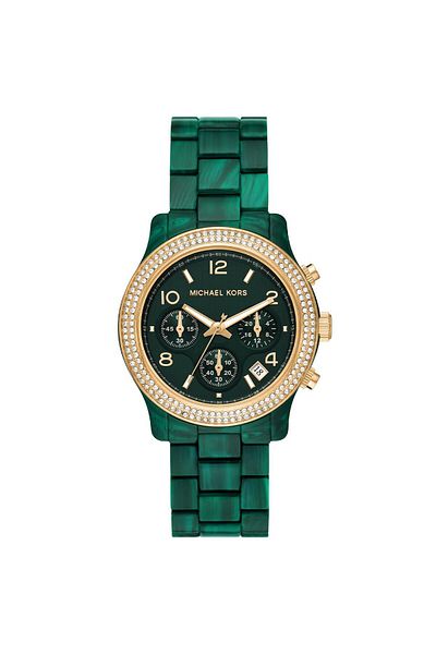 Green michael shop kors watch