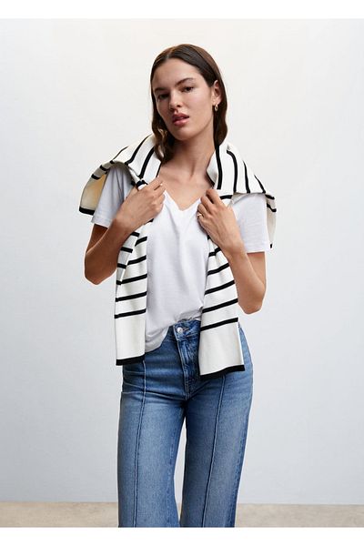 MANGO Woman Casual βαμβακερό μπλουζάκι