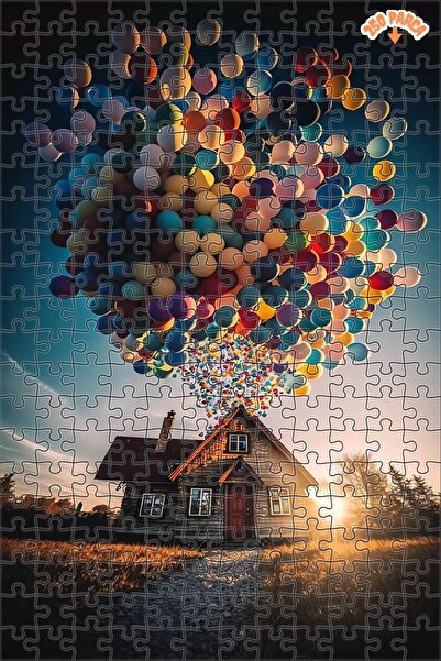 Teona Ahşap Evdeki Balonlar Dekoratif Çift Katlı Çerçeveli Asılabilir Ahşap Puzzle 250 PARÇA 30X30
