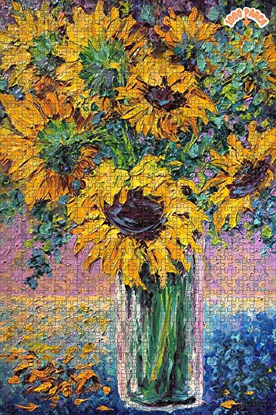 Teona Ahşap Ayçiçeği Duvar Dekoratif Çift Katlı Çerçeveli Asılabilir Ahşap Pu...