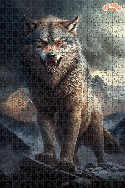 Teona Ahşap Alfa Kurt Dekoratif Çift Katlı Çerçeveli Asılabilir Ahşap Puzzle ...