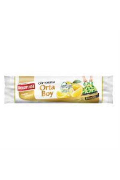 BKS 15-Piece Medium Lemon - Coroplast Garbage Bags, Drawstring, 55*60