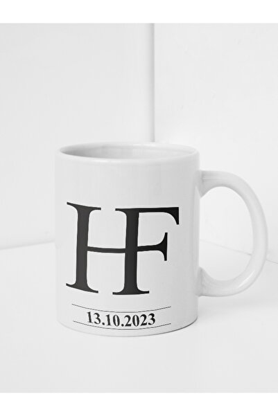 Mug with Double Head Letters and Dated Custom Design