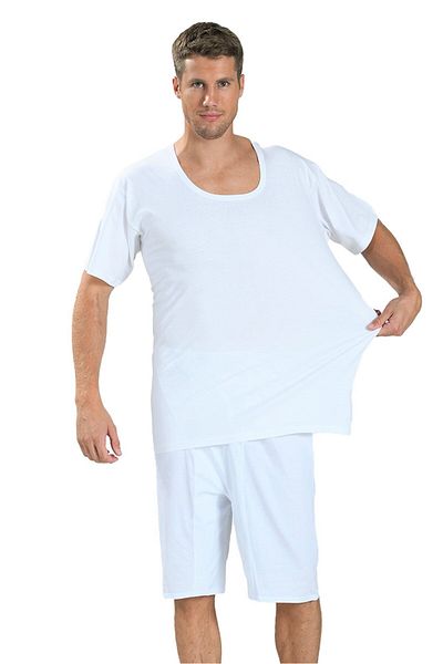 Jiber White Cotton Crew Neck Large Size Undershirt Undershirt - 2 Pieces