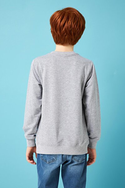 Perendi Expedition Printed Boy's Sweatshirt Grey Melange