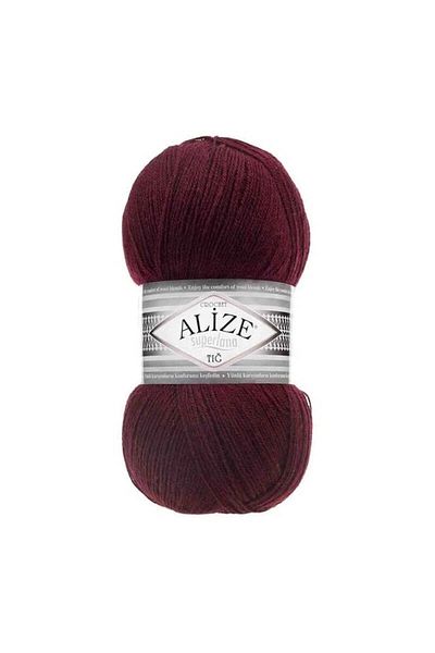 Alize Burgundy Superlana Crochet Hand Knitted - Lanyard 057