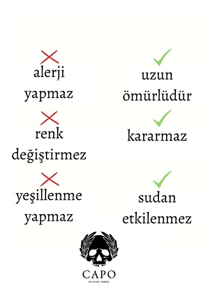 CAPO by Aytaç Yamaç Altın Kalın Zincir Kolye Paslanmaz Altın Rengi Çelik Kalınlık 3mm Uzunluk 65cm